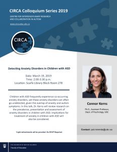 CIRCA Colloquium Talk – Detecting Anxiety Disorders in Children with ASD