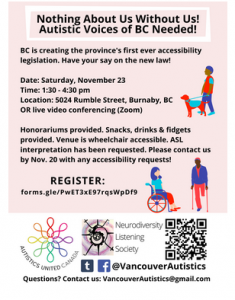 Autistic Input Session on BC Accessibility Legislation